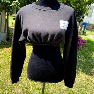 RCYCLD Reworked, Upcycled Cropped Black Sweatshirt